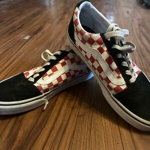 Vans Red and White Checkered Sneakers